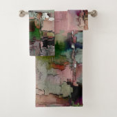 Farbenfroher Gestein dominierte Lachs zu grünlich Badhandtuch Set (Insitu)