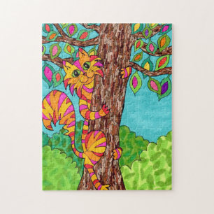 Farbenfroher gestreifter Katzenbaum Niedlicher Spa Puzzle