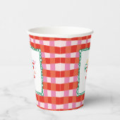 Farbenfroher Gingham "Lass's Party" Individuelle N Pappbecher (Rechts)
