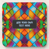 Farbenfroher Glashorn mit lebendigem Text Getränkeuntersetzer (Vorderseite)