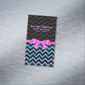 Farbenfroher Glitzer Black Zigzag Zickzack Muster  Magnetische Visitenkarte (Beispiel)