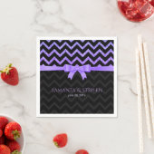 Farbenfroher Glitzer Black Zigzag Zickzack Muster Serviette (Beispiel)