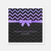 Farbenfroher Glitzer Black Zigzag Zickzack Muster Serviette (Vorderseite)