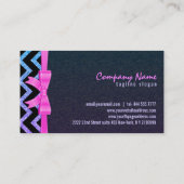 Farbenfroher Glitzer Black Zigzag Zickzack Muster Visitenkarte (Rückseite)