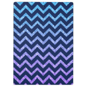 Farbenfroher Glitzer Blue Zigzag Zickzack Muster Klemmbrett (Rückseite)