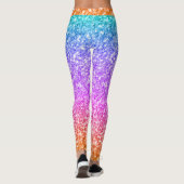 Farbenfroher Glitzer Druckfarbe Leggings (Rückseite)