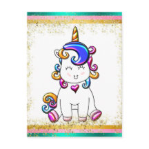 Farbenfroher Glitzer Einhorn Geburtstag