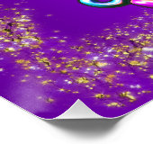 Farbenfroher Glitzer Einhorn Lila Poster (Ecke)