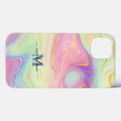 Farbenfroher Glitzer Iridescent Marble Agate Case  (Rückseite (Horizontal))