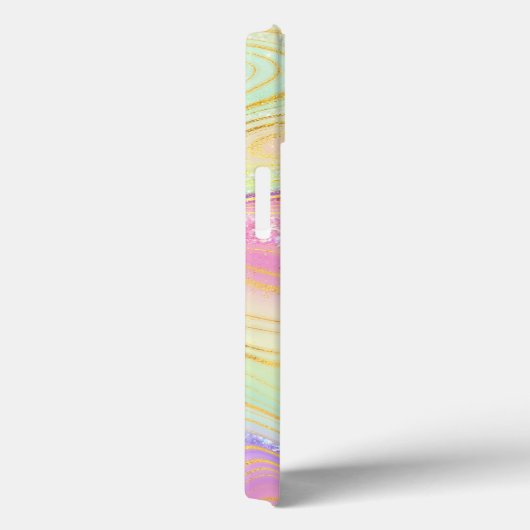 Farbenfroher Glitzer Iridescent Marble Agate Case (Rückseite / Rechts)