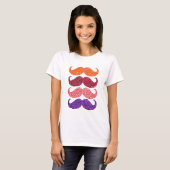 Farbenfroher Glitzer Mustache T-Shirt (Vorne ganz)