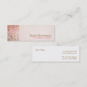 Farbenfroher Glitzer und hellrosa Leinenschmuck Mini Visitenkarte (Vorne/Hinten)