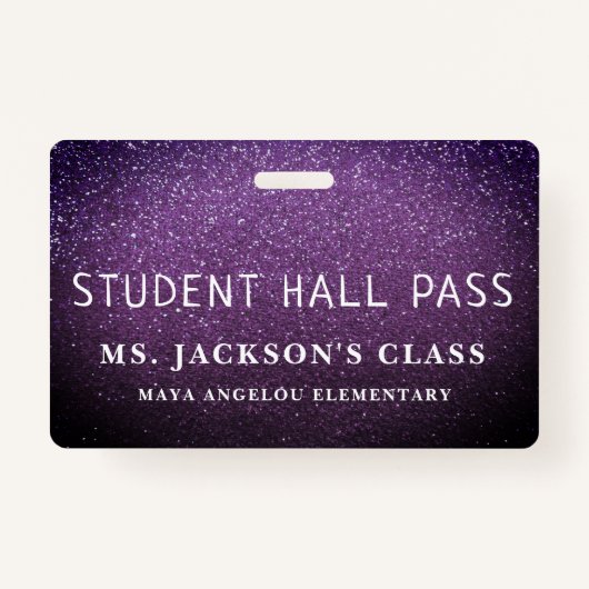 Farbenfroher Glitzer zurück zur Schülerhalle Pass Ausweis (Vorderseite)