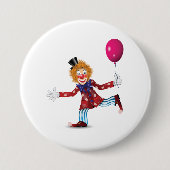 Farbenfroher glücklicher Clown mit Balloon Fun Cir Button (Vorderseite)
