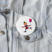 Farbenfroher glücklicher Clown mit Balloon Fun Cir Button (Beispiel)