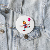 Farbenfroher glücklicher Clown mit Balloon Fun Cir Button