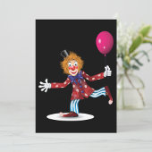 Farbenfroher glücklicher Clown mit Balloon Fun Cir Einladung