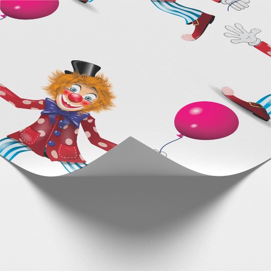 Farbenfroher glücklicher Clown mit Balloon Fun Cir Geschenkpapier