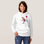 Farbenfroher glücklicher Clown mit Balloon Fun Cir Hoodie (Vorne ganz)