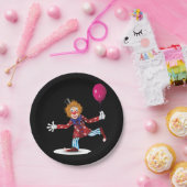 Farbenfroher glücklicher Clown mit Balloon Fun Cir Pappteller (Party)