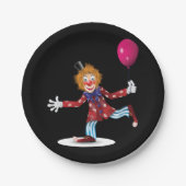 Farbenfroher glücklicher Clown mit Balloon Fun Cir Pappteller (Vorderseite)
