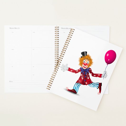 Farbenfroher glücklicher Clown mit Balloon Fun Cir Planer