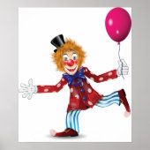 Farbenfroher glücklicher Clown mit Balloon Fun Cir Poster (Vorne)