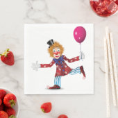 Farbenfroher glücklicher Clown mit Balloon Fun Cir Serviette (Beispiel)