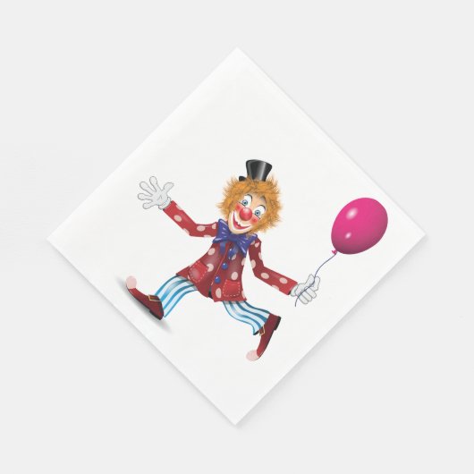 Farbenfroher glücklicher Clown mit Balloon Fun Cir Serviette (Ecke)