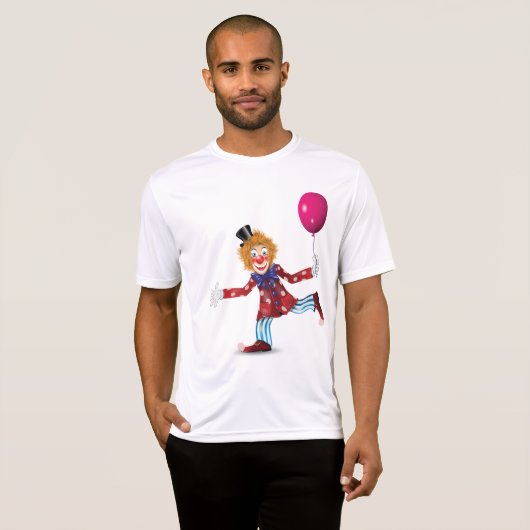 Farbenfroher glücklicher Clown mit Balloon Fun Cir T-Shirt (Vorne ganz)