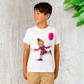 Farbenfroher glücklicher Clown mit Balloon Fun Cir T-Shirt
