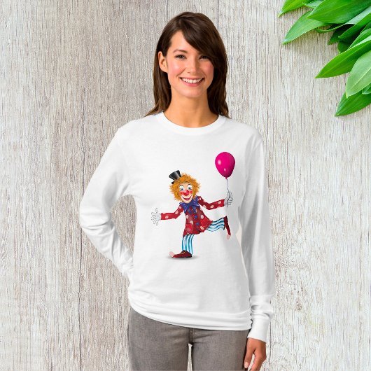 Farbenfroher glücklicher Clown mit Balloon Fun Cir T-Shirt