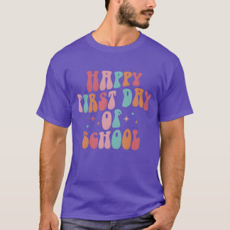 Farbenfroher glücklicher erster Schultag Schüler-L T-Shirt