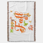 Farbenfroher glücklicher Fall Y'all mit Herbstblät Decke (Vorderseite Vertikal)