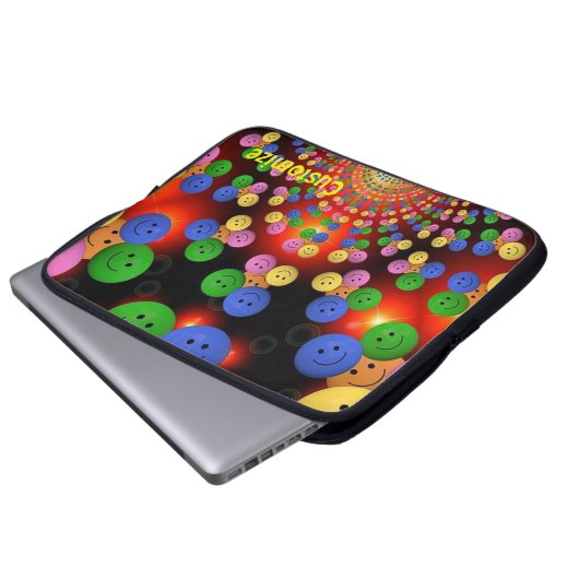 Farbenfroher, glücklicher Gefechtsgeist - Laptop-S Laptopschutzhülle (Vorne Knopf)
