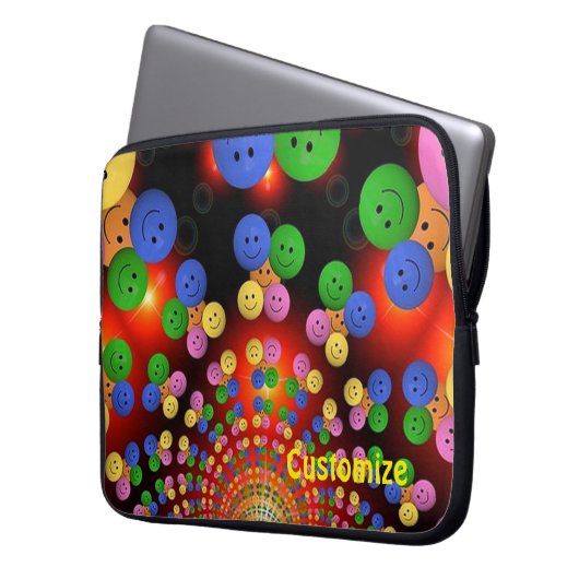 Farbenfroher, glücklicher Gefechtsgeist - Laptop-S Laptopschutzhülle (Vorderseite Links)