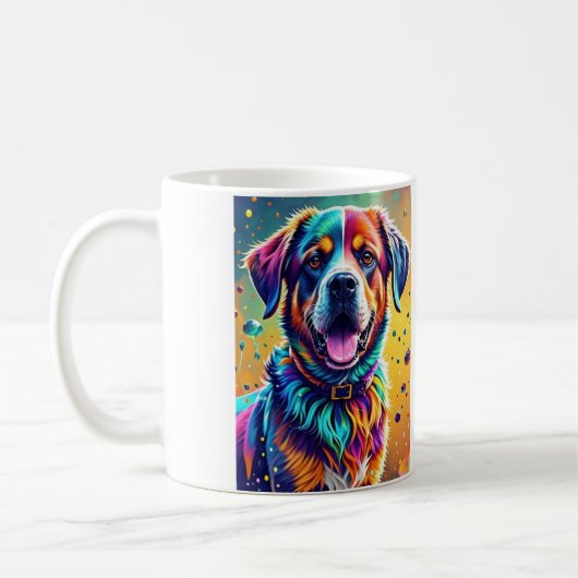 Farbenfroher, glücklicher, spielerischer lustiger  kaffeetasse (Links)