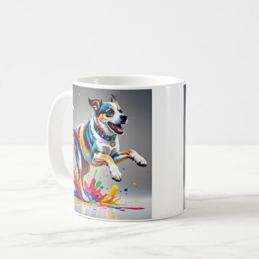 Farbenfroher, glücklicher, spielerischer lustiger  kaffeetasse (Vorderseite Links)