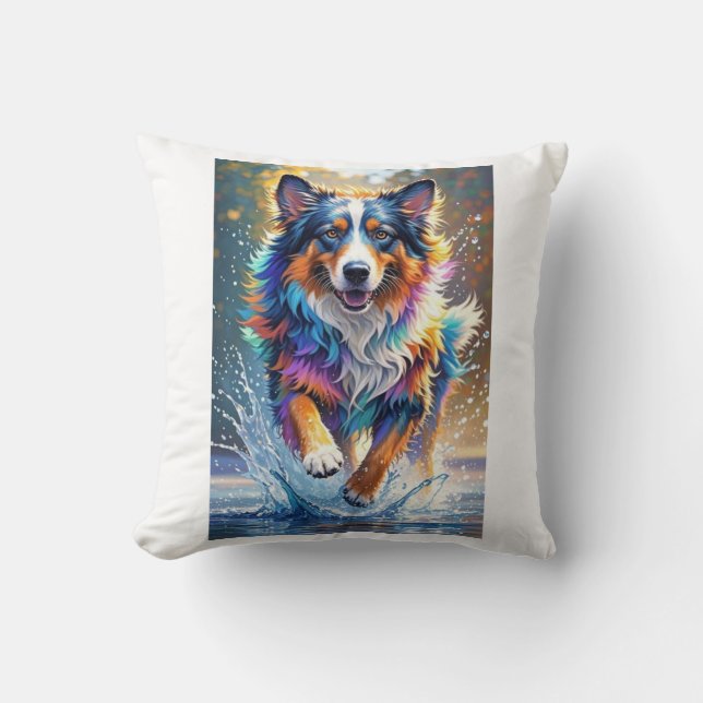 Farbenfroher, glücklicher, spielerischer lustiger  kissen (Vorderseite)