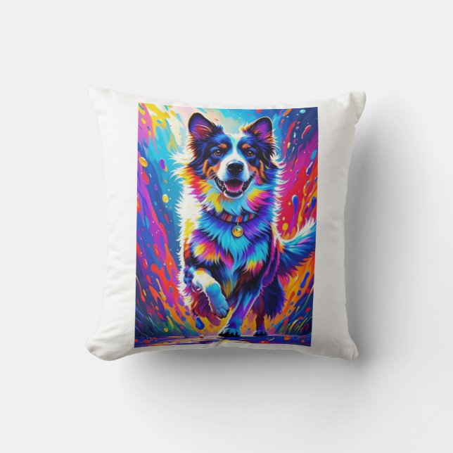 Farbenfroher, glücklicher, spielerischer lustiger  kissen (Vorderseite)