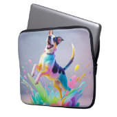 Farbenfroher, glücklicher, spielerischer lustiger  laptopschutzhülle (Vorderseite Links)