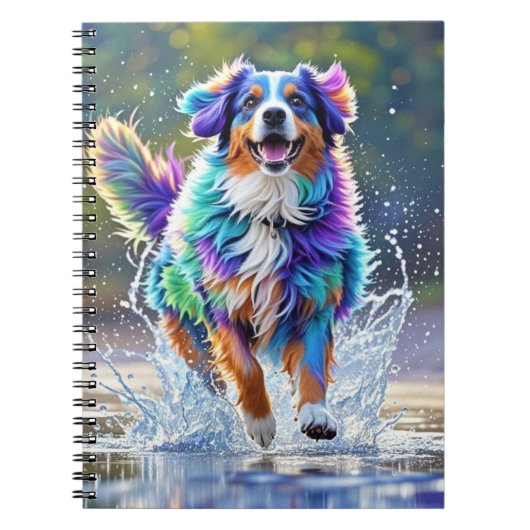 Farbenfroher, glücklicher, spielerischer lustiger  notizblock (Vorderseite)