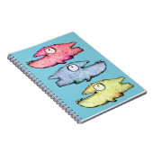 Farbenfroher, glücklicher Zahnfisch im Meer Notizblock (Rechte Seite)