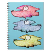 Farbenfroher, glücklicher Zahnfisch im Meer Notizblock (Vorderseite)