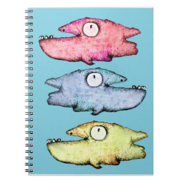 Farbenfroher, glücklicher Zahnfisch im Meer Notizblock