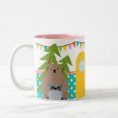 Farbenfroher Glücksbringer Zweifarbige Tasse (Links)