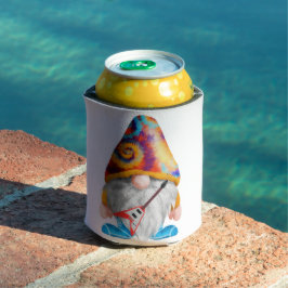 Farbenfroher Gnome Guitar Player auf Dosenkühler