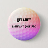 Farbenfroher Golf Ball Dimples Personalisierter Na Button (Vorderseite)