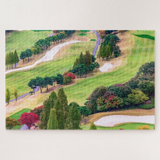 Farbenfroher Golfplatz im Herbst Puzzle (Horizontal)