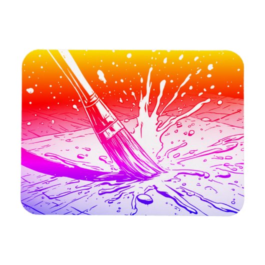 Farbenfroher Grafikstil Pinsel Farbe Spritzer Magnet (Horizontal)